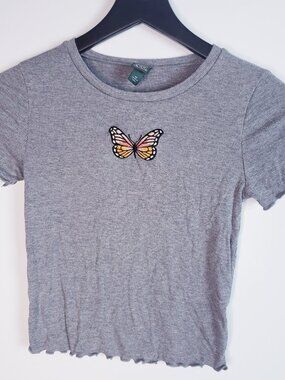 Wild Fable Ribbed Butterfly Crop Top Sz XS